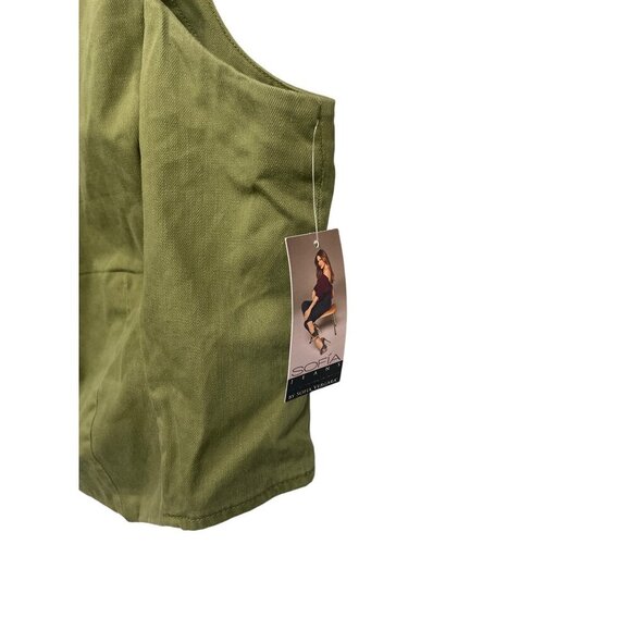 Sofia Jeans By Sofia Vergara Olive Green Button Front Sleeveless Vest Top XXL - Picture 2 of 4